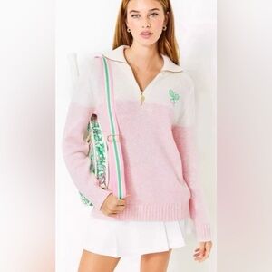 *Like New* Lilly Pulitzer Dorset Sweater. Pastel Confetti Pink On the Court. XL